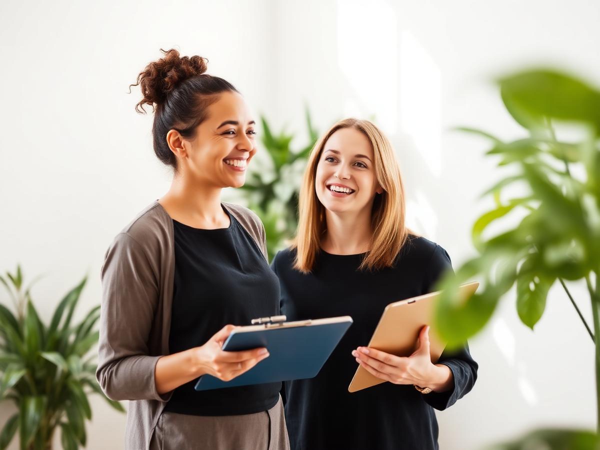 Wellness coach with client